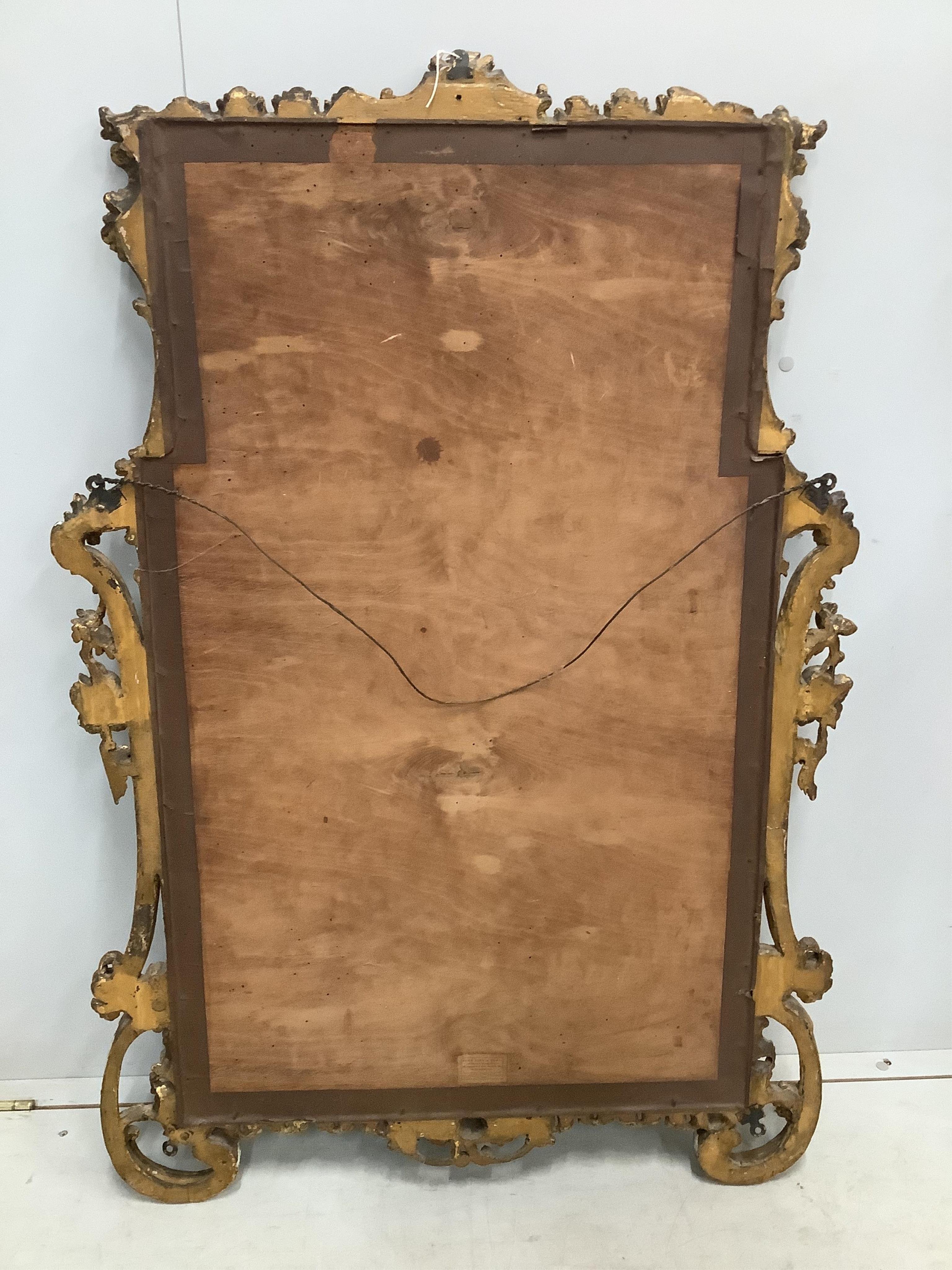 A Chippendale Revival giltwood and composition wall mirror, width 80cm, height 116cm. Condition - fair